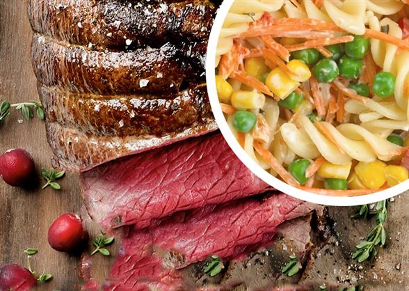 Slagterens steg selv festmenu med culottesteg - ølkam og luksus salat.